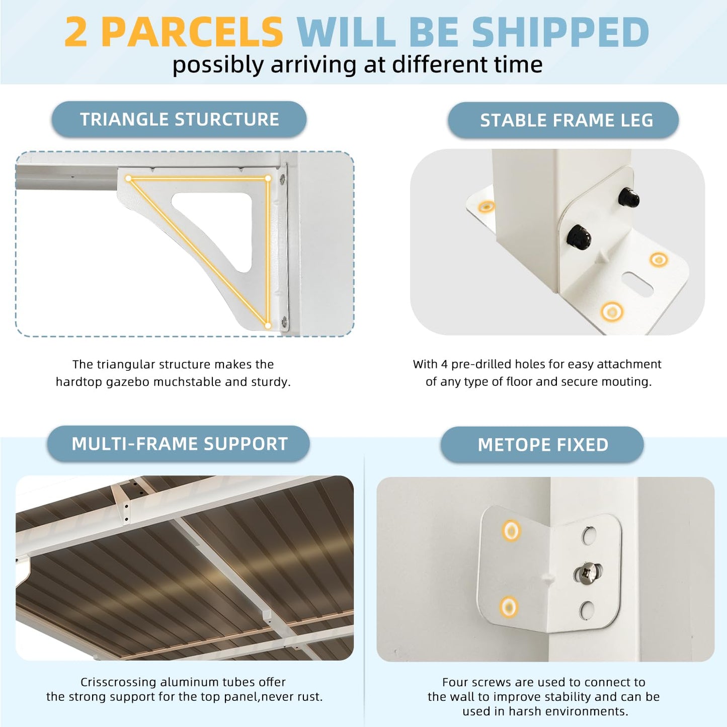 YODOLLA Outdoor Patio 10x10 Lean To Gazebo