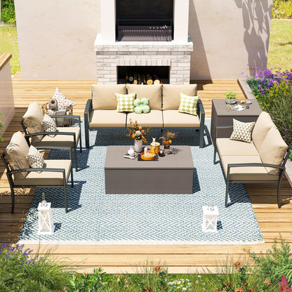 YODOLLA 6 Pieces Metal Patio Furniture Set, Beige