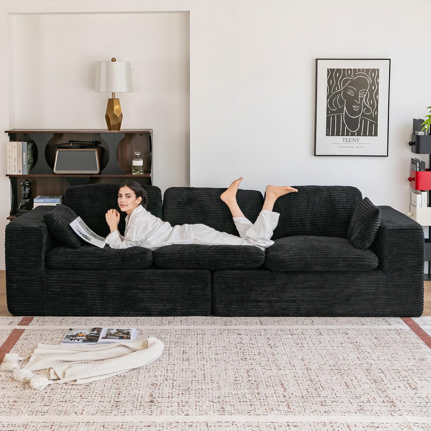 YODOLLA 110" Oversized Sofa Cloud Boneless Couch