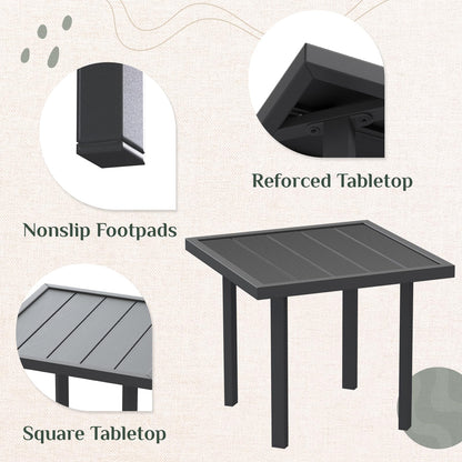 YODOLLA Outdoor Dining Set, Metal Frame Patio 2PCS(Chair+Side Table)