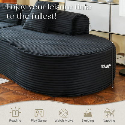 YODOLLA 134’’ Modern Sectional Couches 1400LBS Oversized L-Shaped Curved Sofa