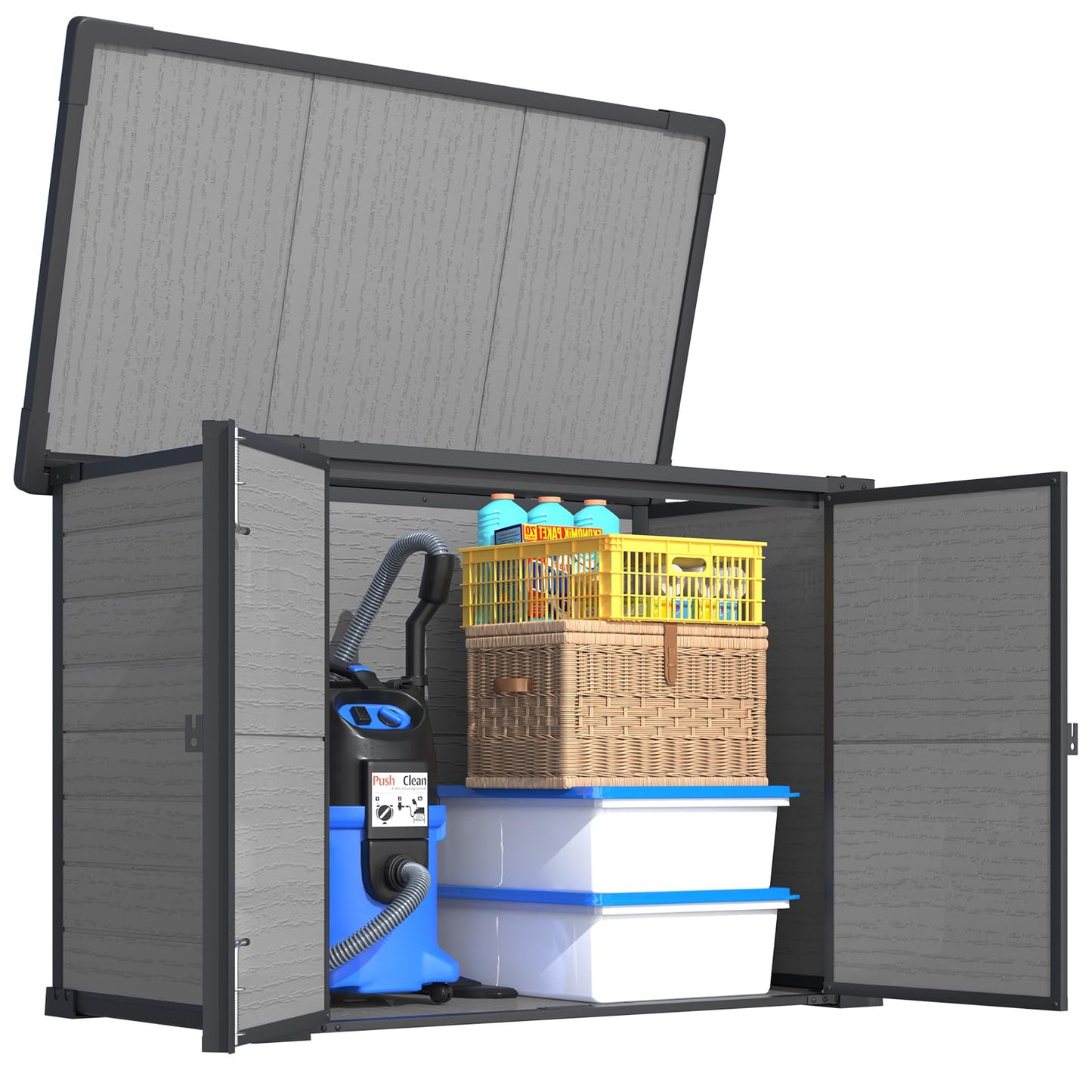 YODOLLA Resin Outdoor Storage Cabinet 23 Cu.Ft Box Weatherproof