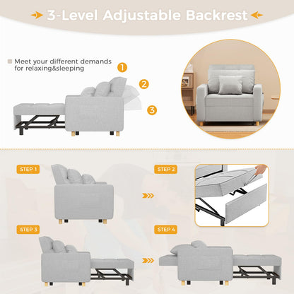 YODOLLA 36" Convertible Chair Bed, Gray