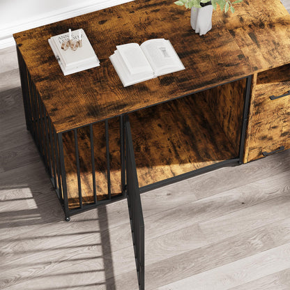 YODOLLA 42 Inch Dog Crate Furniture with Storage Cabinet