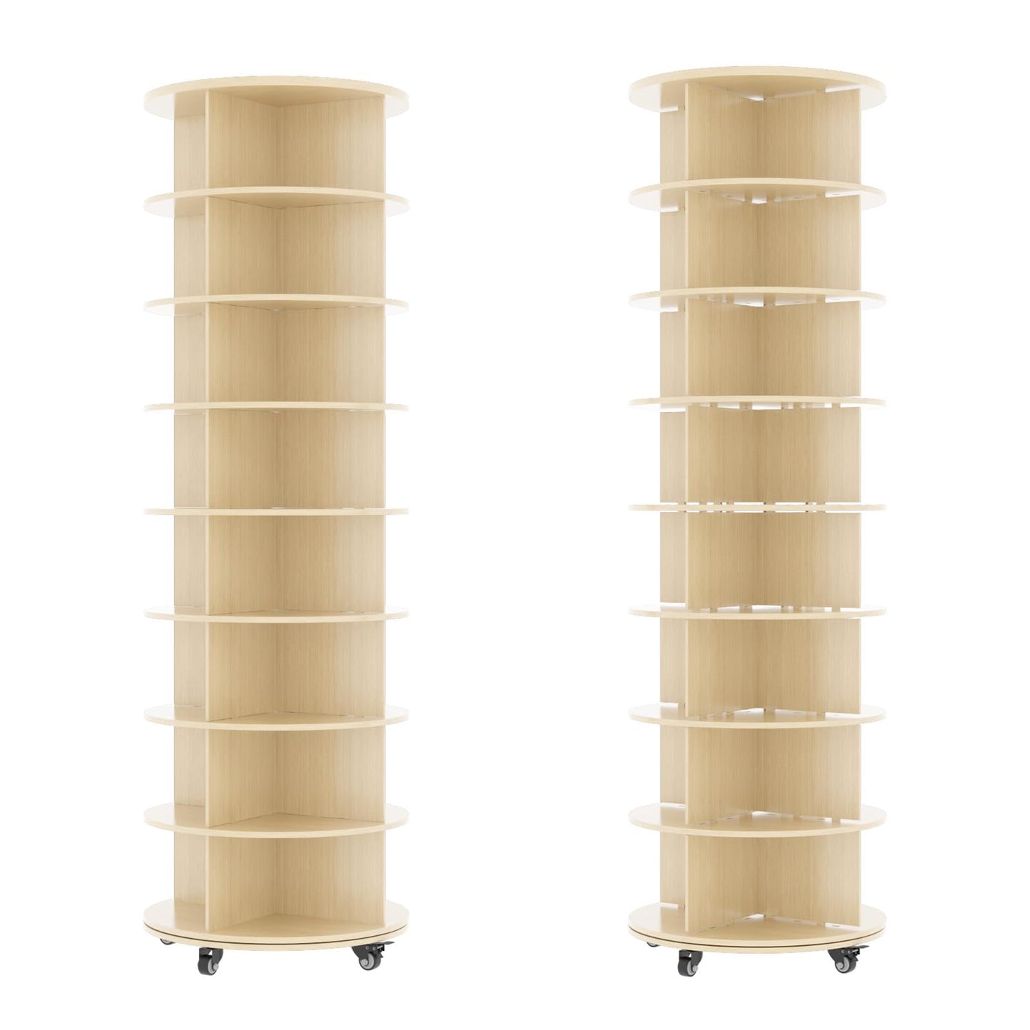 YODOLLA 8 Tier Rotating Shoe Rack Shoe Tower Organizer, Beige