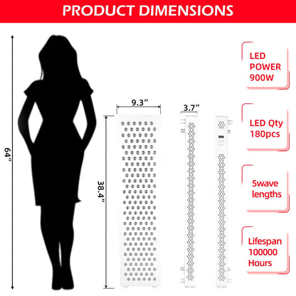 YODOLLA Red Light Therapy, 180 LEDs, 5 Wavelengths Red 660nm & Near Infrared 850nm Light Therapy Panel