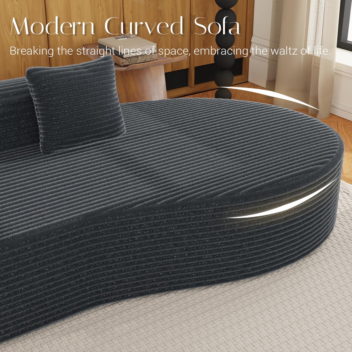 YODOLLA 134’’ Modern Sectional Couches 1400LBS Oversized L-Shaped Curved Sofa