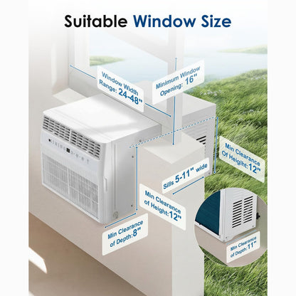 YODOLLA U-Shaped Window Air Conditioner, 10000 BTU AC Unit, Upgraded Front Panel +20% Airflow