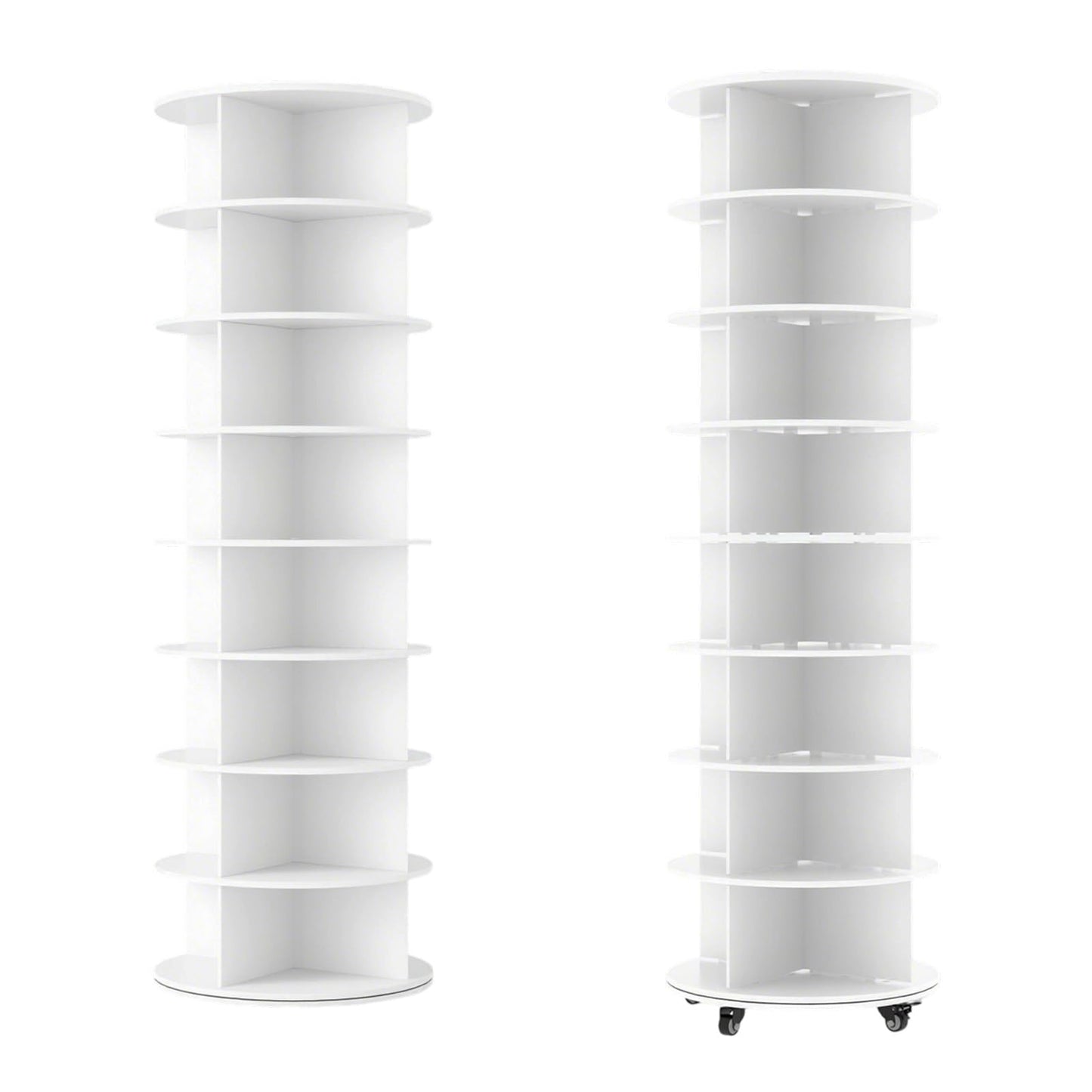 YODOLLA 8 Tier Rotating Shoe Rack Shoe Tower Organizer, White