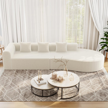 YODOLLA 134’’ Modern Sectional Couches 1400LBS Oversized L-Shaped Curved Sofa